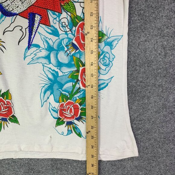 Vintage ED HARDY Y2K Bird Rose Tattoo‎ Graphic Short Sleeve Tee Size M - Picture 5 of 7